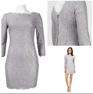 Adrianna Papell sequined lace dress